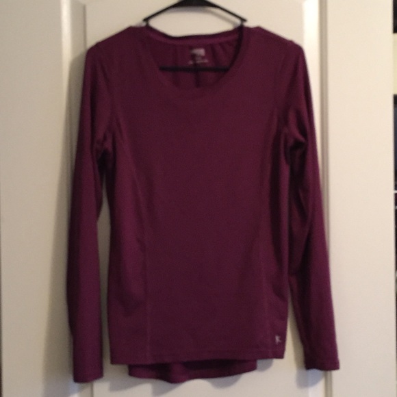 Danskin Now Tops - Plum Purple Long Sleeve Athletic Top Breathable